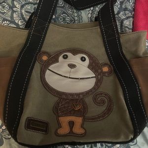 Chaka Monkey Handbag preowned but in good condition material canvas